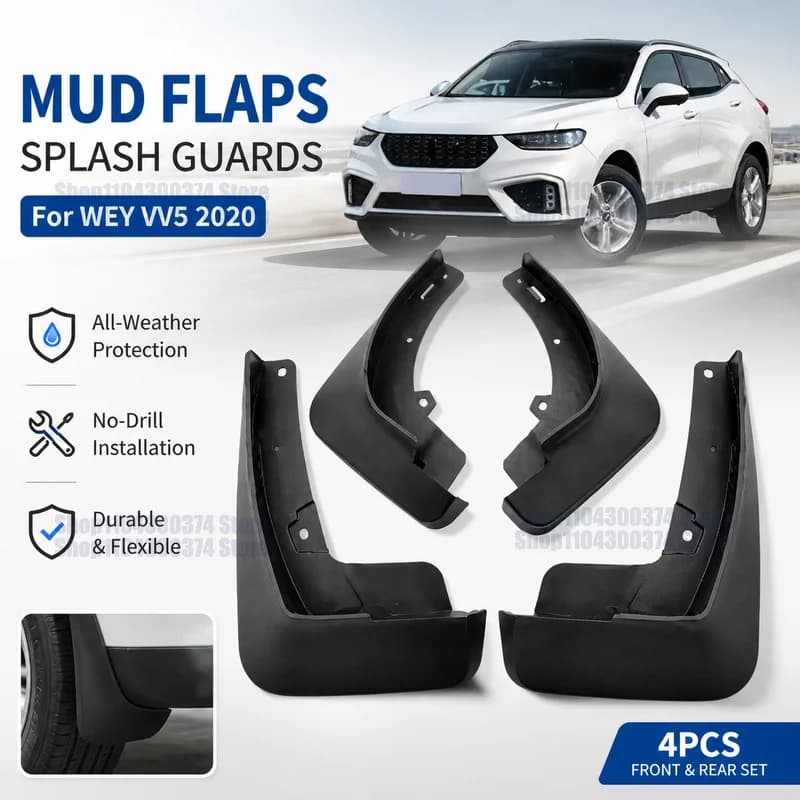 Mud Flaps For WEY VV5 2020 4Pcs Mud Flaps Splash Guards Front&Rear Wheel Fender Mudguards Car Exterior Protection Parts