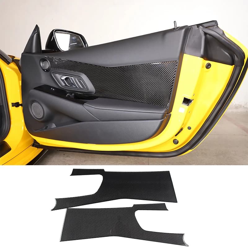 For Toyota Supra MK5 A90 2019-2023 Car Interior Door Panel Large Cover Decorative Sticker Soft Carbon Fiber Accessories