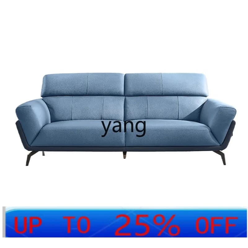 LH  leather sofa living room light luxury straight row Italian style