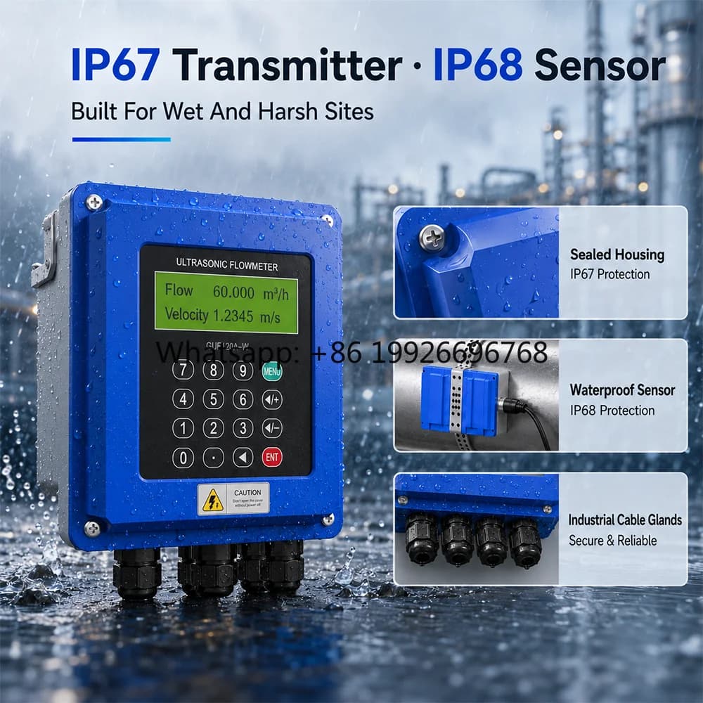 GUF120A-W SD Card Memory Data Storage Clamp on Ultrasonic Flow Meter