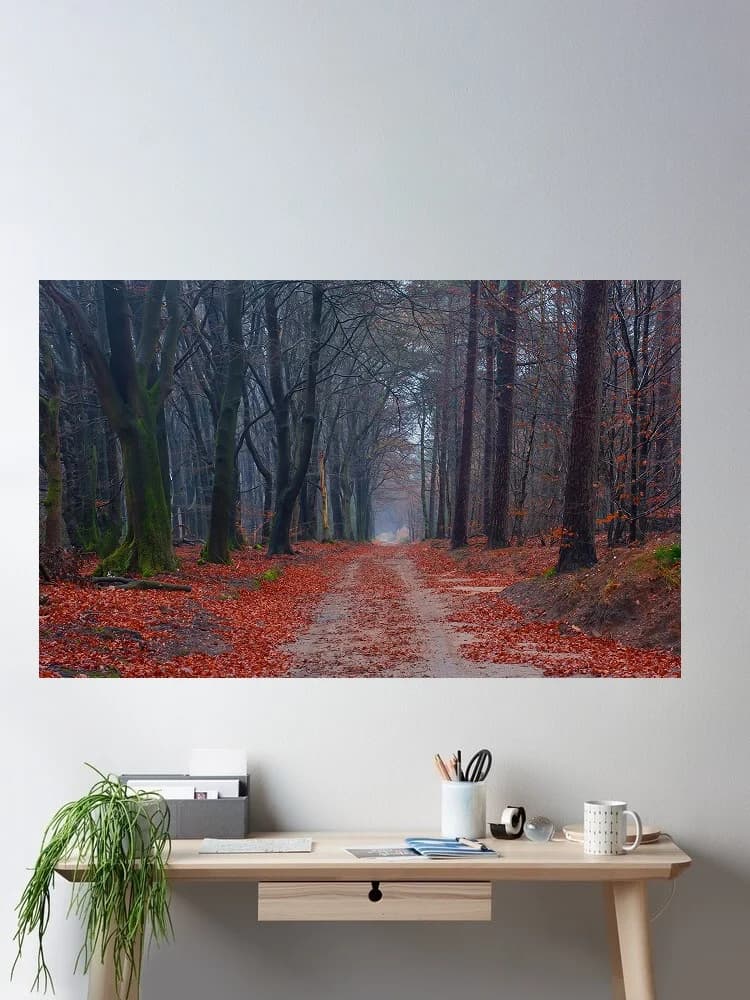 moss, Trees, Wood, Leaves, Print Art Canvas Poster- For Living Room Decoration - Home Wall Decor Picture