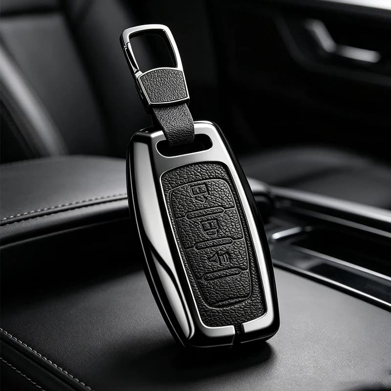 Zinc Alloy Leather Car Remote Key Case Cover For Great Wall Ower GWM P Series Pickup 2019 2020 Protection Shell Accessorie