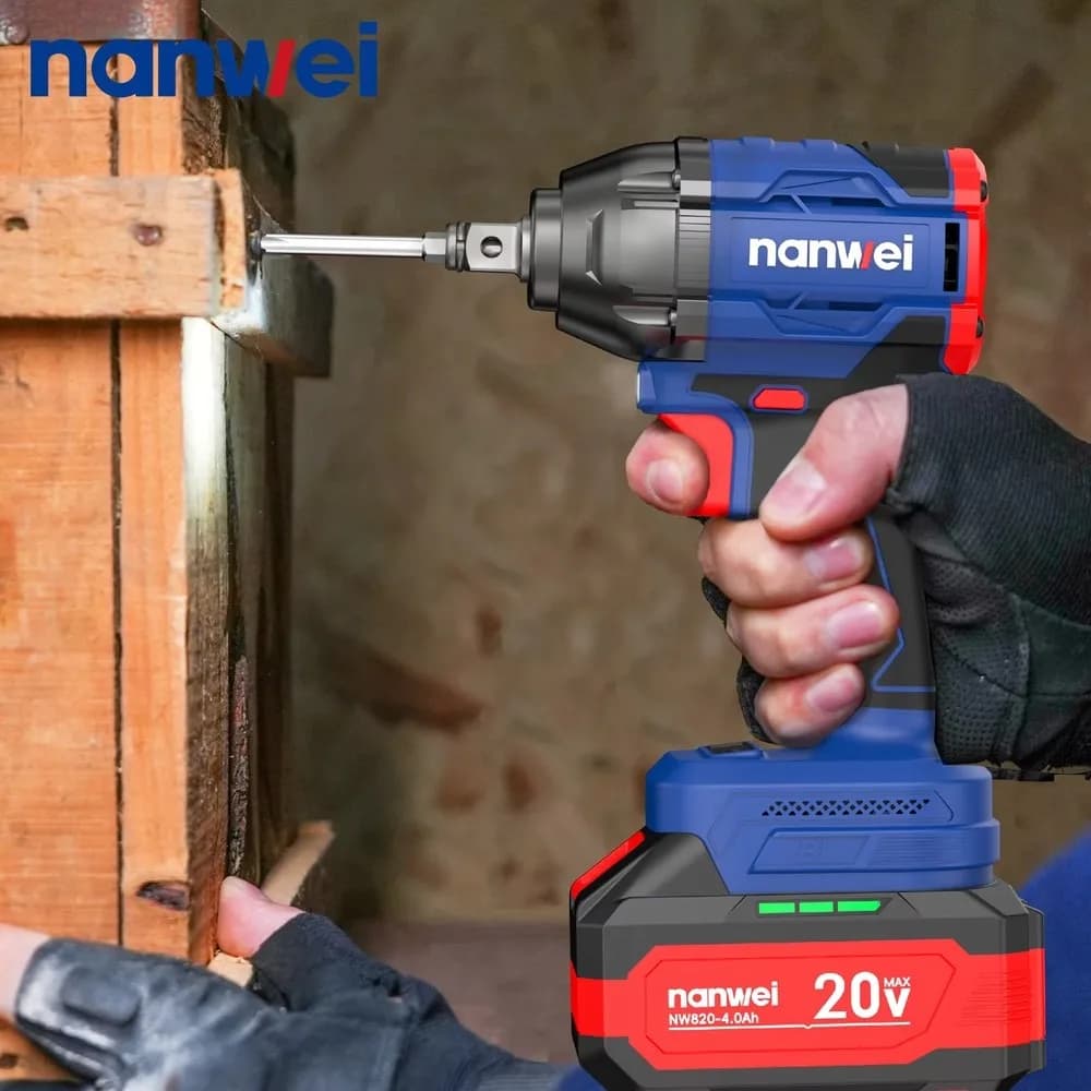 Cordless Impact Wrench 350Nm Brushless Electric 1/2 Inch Lithium Battery Screwdriver Combo Set Power Tool for Car Repair