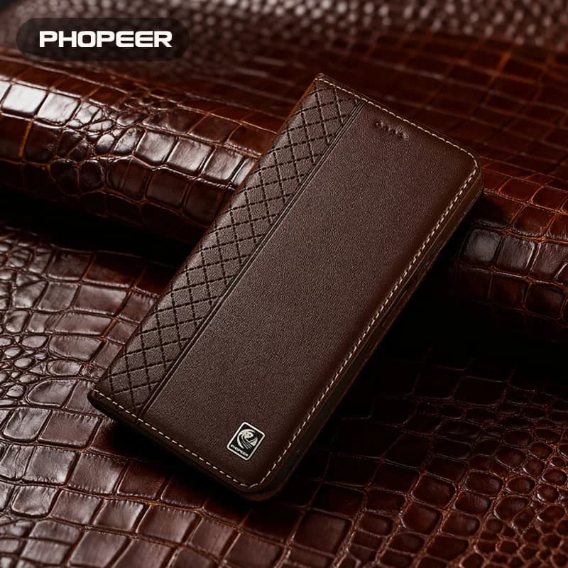 Genuine Leather Case for Huawei Magic 7 Pro Magic 6 Pro Magic 5 Magic 4 Magic 3 2 1Lite  Phone Case Napa Grid Pattern