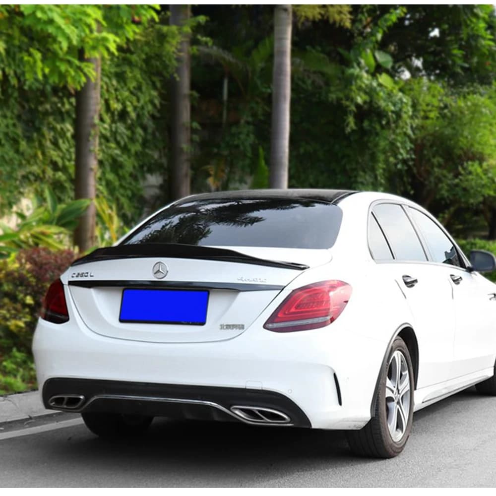 For Mercedes-Benz C-Class W205 4Door sedan PSM Style Carbon Fiber Rear Spoiler Trunk Wing 2013-2022 FRP Forged carbon