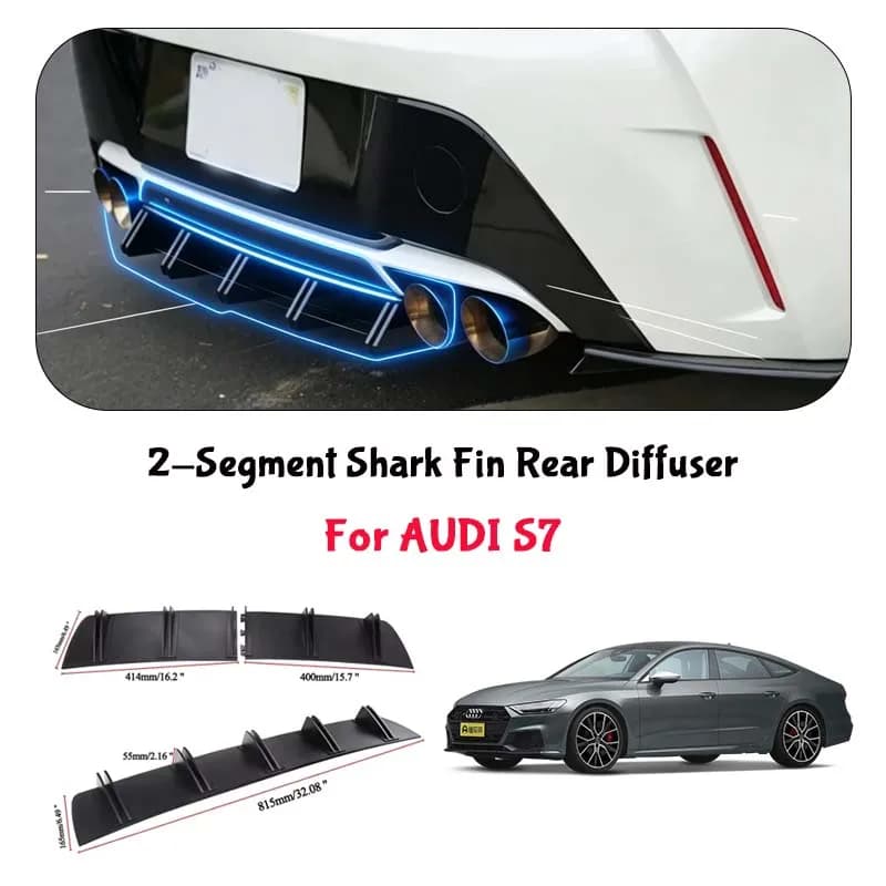 For AUDI S7 Shark Fin Rear Diffuser Split Chassis Spoiler Auto Aerodynamic Parts Aerodynamic Modification