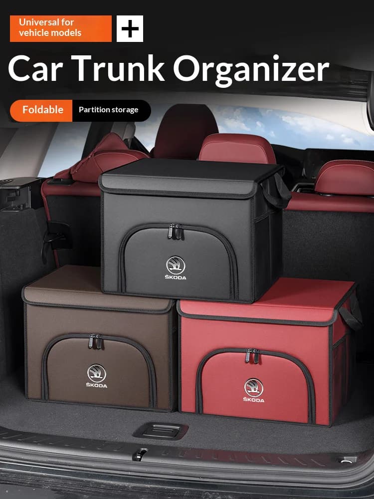 Car trunk large capacity Foldable storage box shoe storage organizing box For Skoda VRS Superb Scala Octavia Kodiaq KAROQ Kamiq