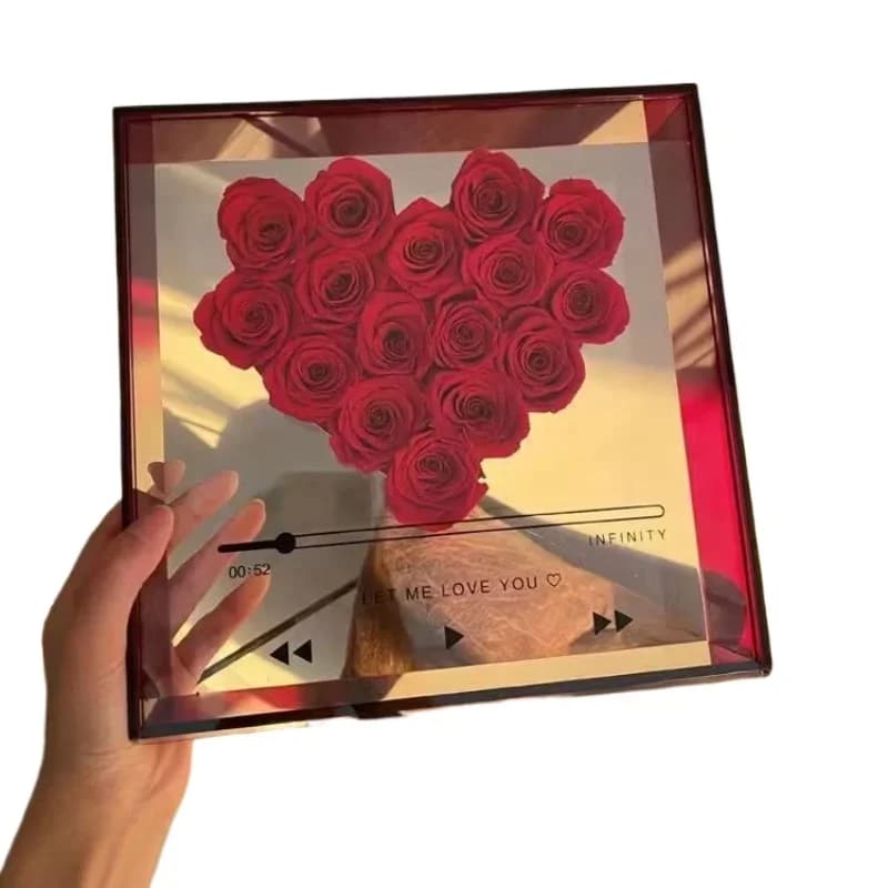 Color Transparent Transparent Acrylic Flower Box Love Valentine's Day Square Acrylic Handbag Gift Box