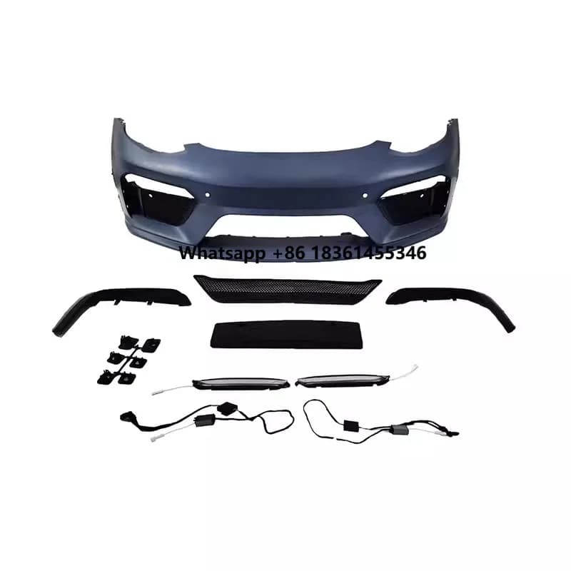 For Model 3 upgraded bottom grille fog lamp auto accessories Unpainted Car Front Bumper assembly