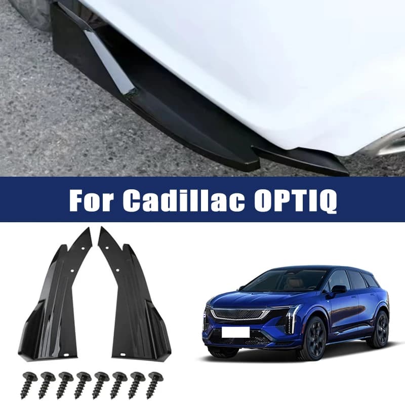 2pcs Car Rear Bumper Spoiler Lip Carbon Fiber Wing Trim Anti-crash Diffuser Side Skirt Wrap Angle Splitter For Cadillac OPTIQ