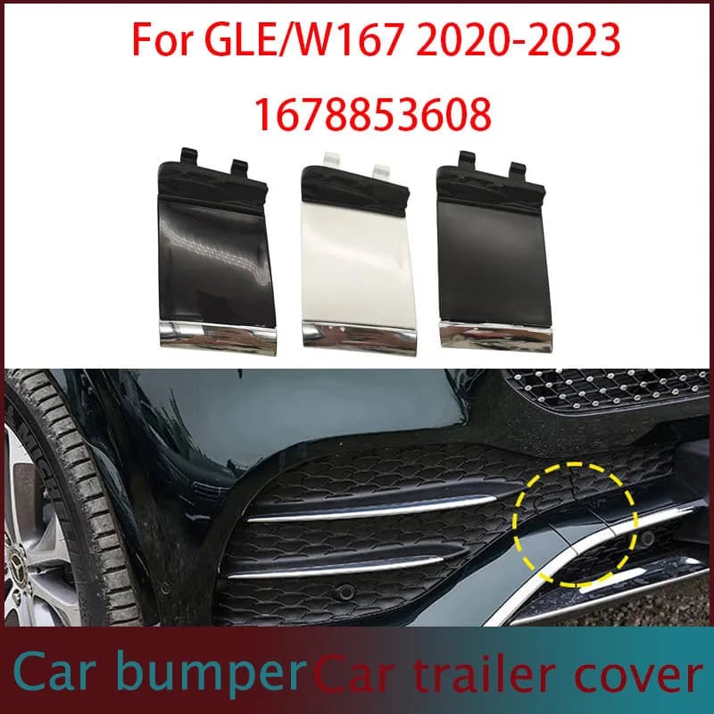 For Mercedes Benz W167 GLE Car Front Rear Bumper Tow Hook Cover Cap Silver 1678853608