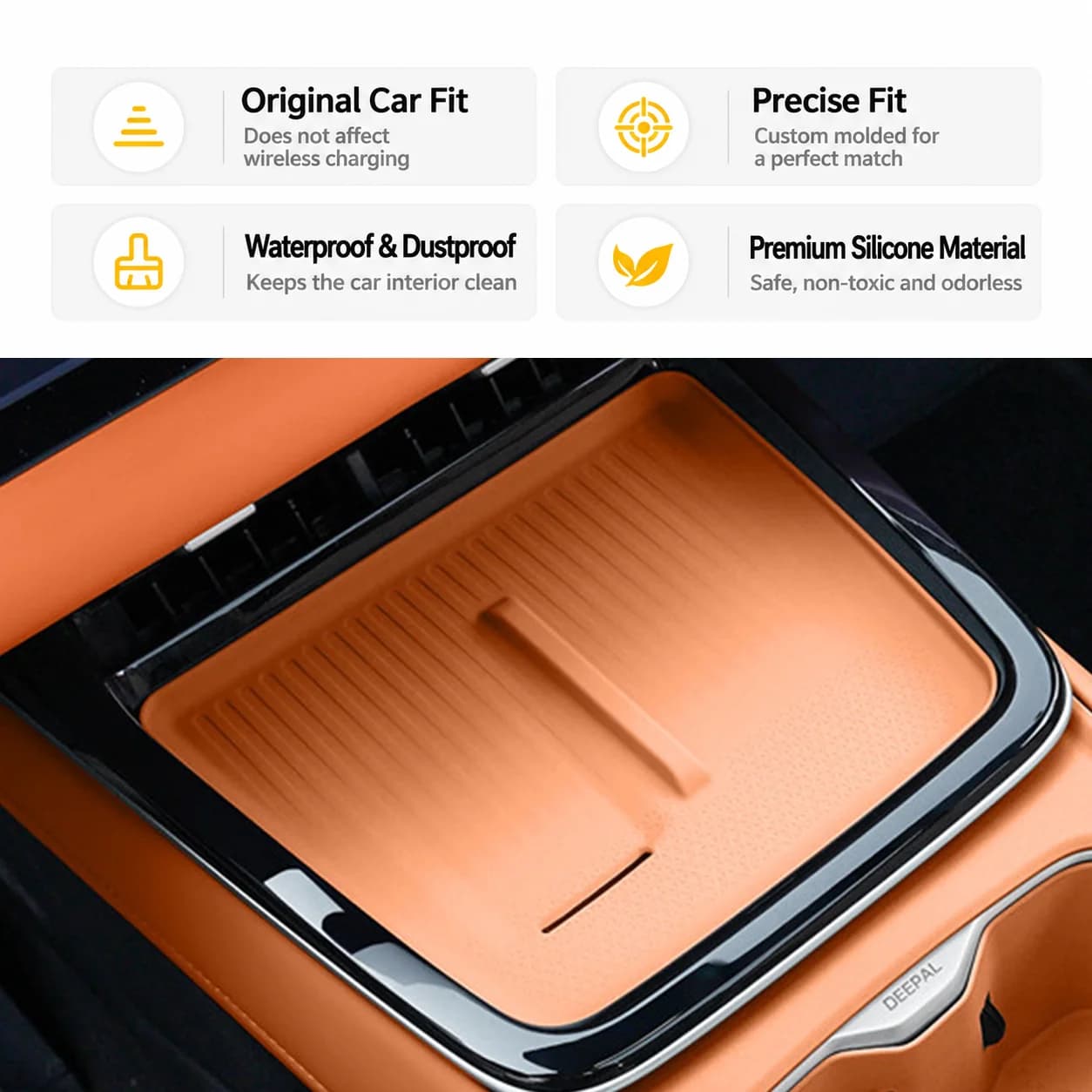 For Deepal S05 Wireless Charger Silicone Pad Center Control Anti-Slip Mat Storage Tray Organizer Interior Car Auto Accessories