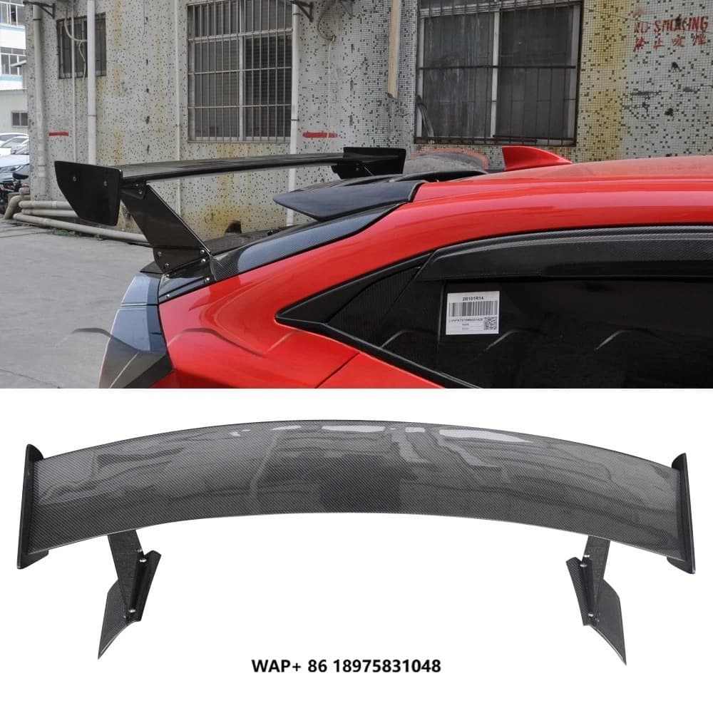 Type Carbon Fiber Rear Trunk Tail Wing High Kick Spoiler for   Hatchback Type R FK7 FK8 10TH 2016-2019