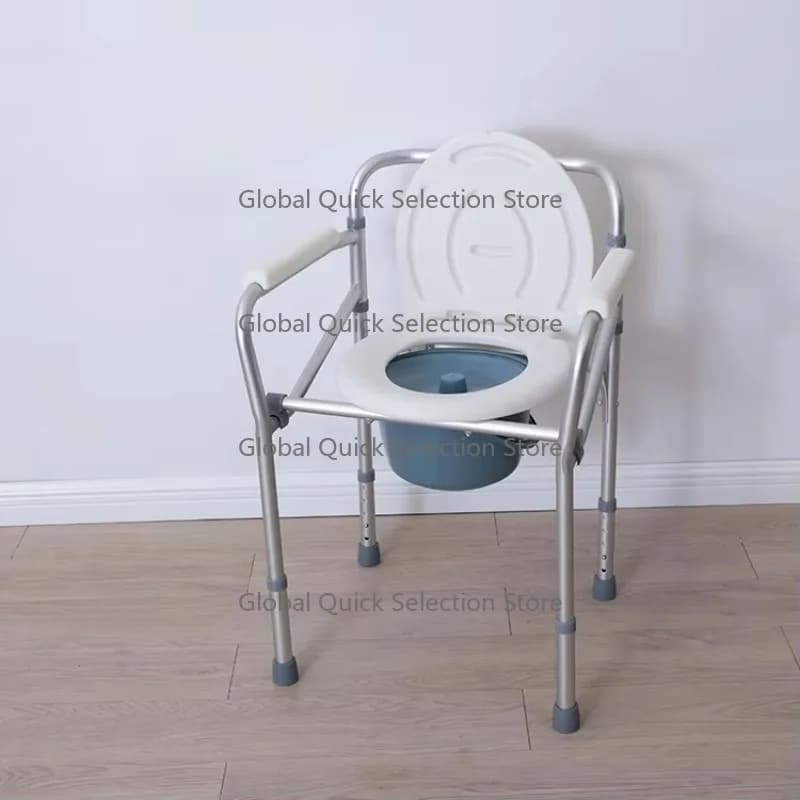 Porta-ble Commode Chair With Bucket Carbon Steel For Elderly Home Use Rehabilitation Equipment