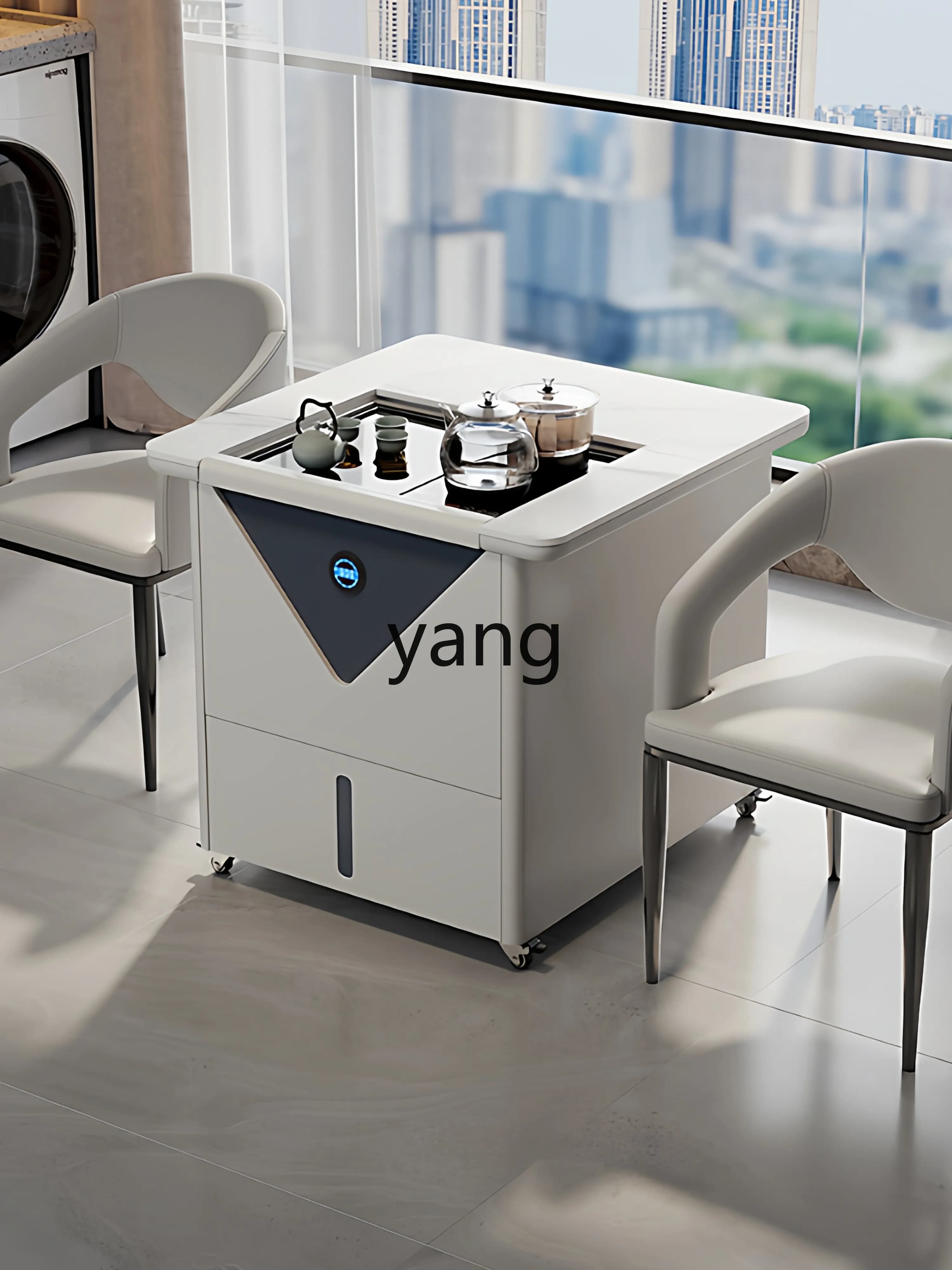 MMbalcony mobile tea cart with kettle tea set integrated lifting dual-purpose multi-functional small tea table