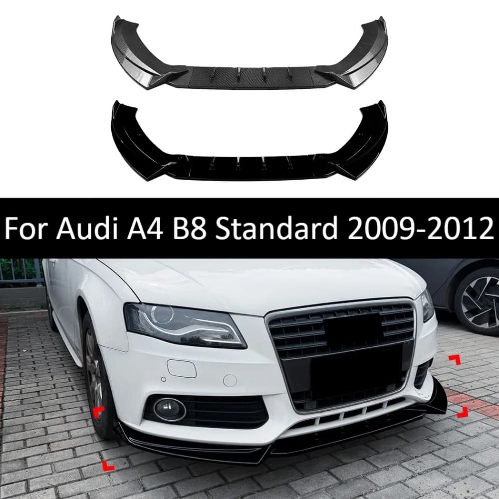 Front Lip Splitter For Audi A4 B8 Standard 2009-2012 Front Bumper Spoiler Body Kit Exterior Styling Auto Accessories Trim Guards