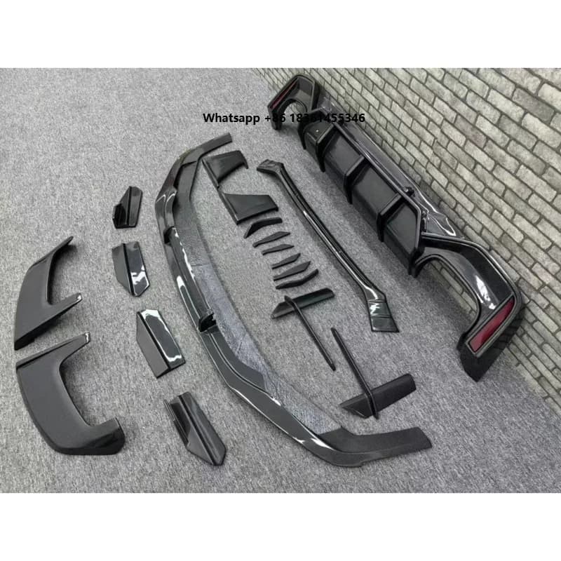 For  RS6 C8 ABT Carbon Fiber Body Kit High Quality Auto Bumper Front Lip Diffuser Side Skirt Spoiler