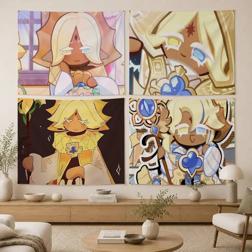 Cartoon Pure Vanilla Cookie Flag Digital Printing Banner for Garage Wall Out Door Decoration