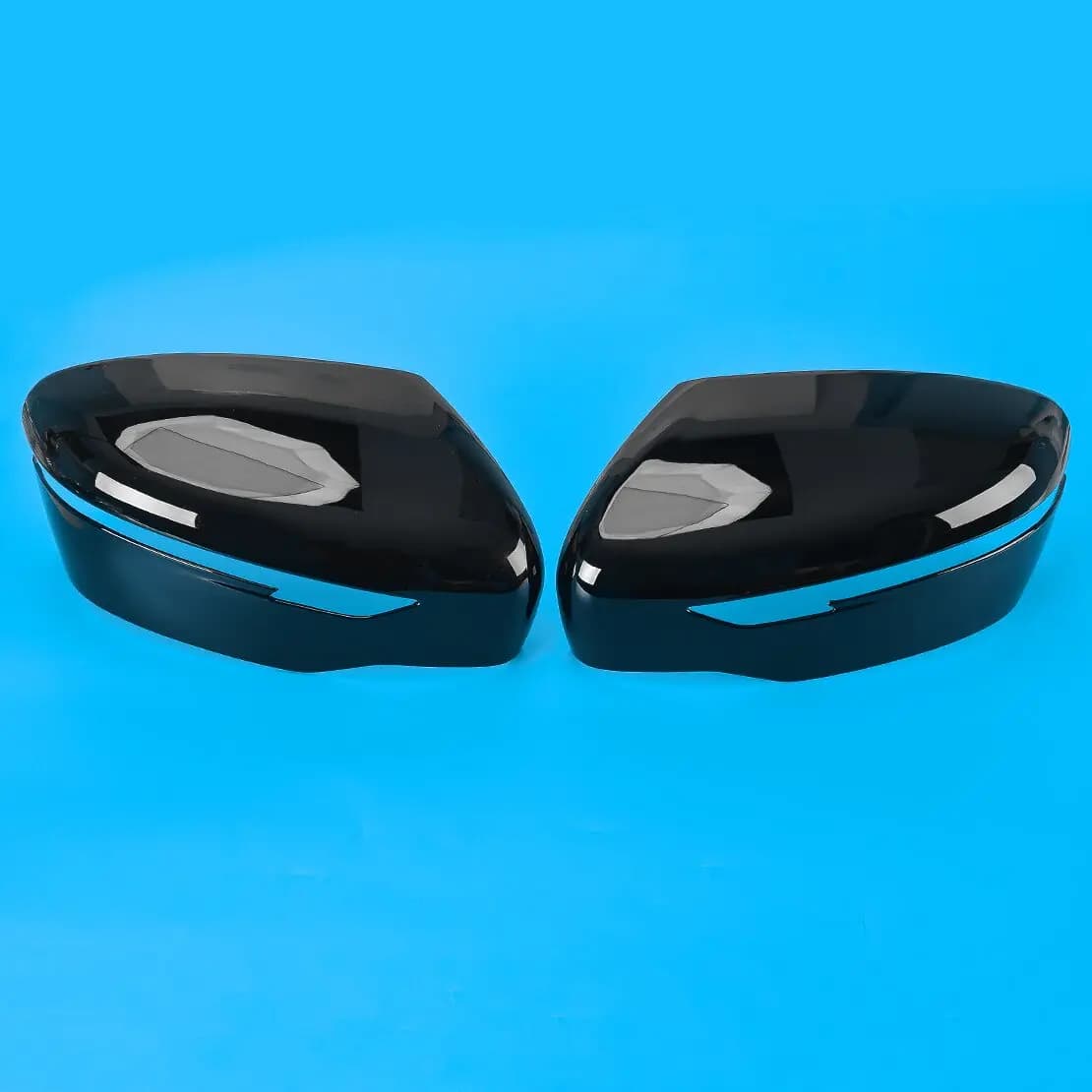 1 Pair Gloss Black ABS Side Door Wing Rearview Mirror Cover Trim Cap Fit for Nissan Navara NP300 D23 2014-2017 2018 2019 2020