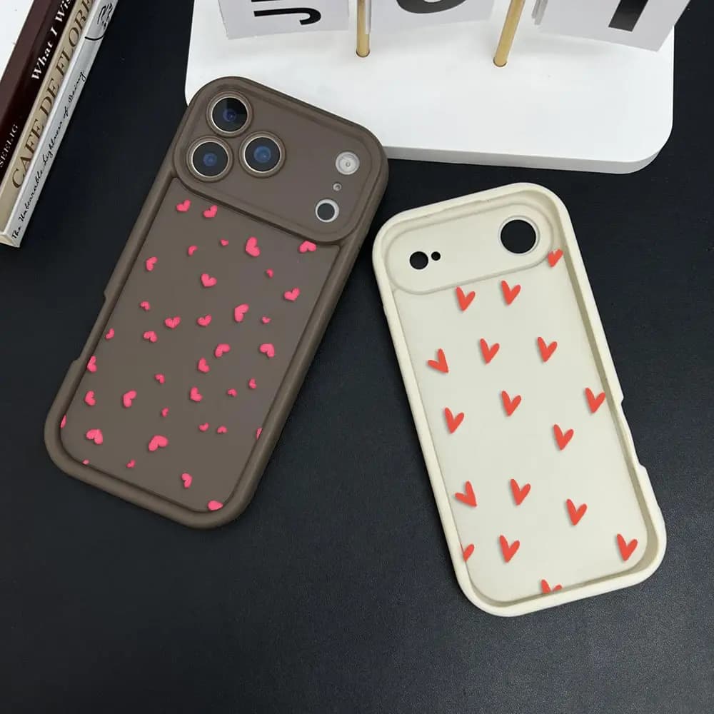 Phone Case For iphone Apple 18 17 17E 16 16E 11 12 13 14 15 XR Plus Pro Max Bumper Hard Capa Shockproof Cover Funny Love Heart