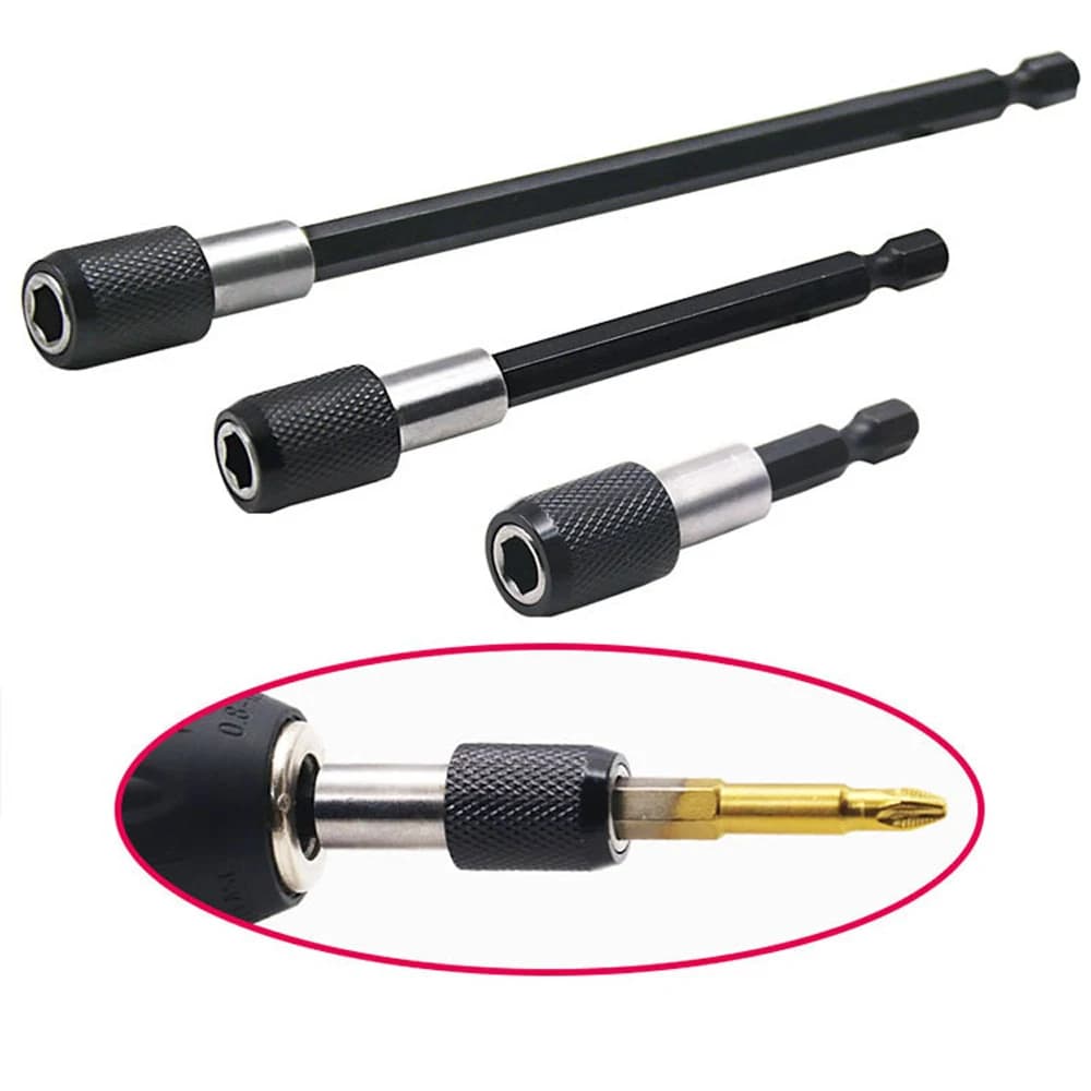 Hexagon Shank Quick Release Self-locking Extension Rod Electric Drill Driver Transfer Rod Screwdriver Extension Rod Tool 3PCS