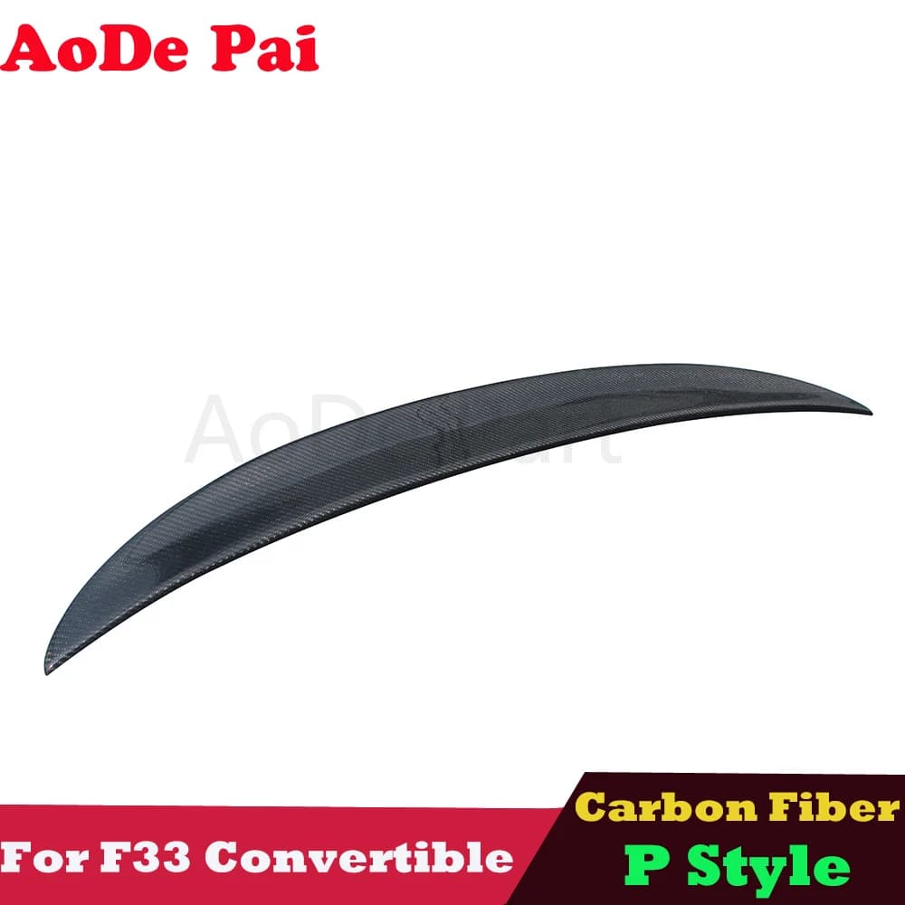 P Style Car Rear Trunk Lip Wing Spoiler Ducktail For BMW 4 Series F33 F83 Convertible Cabrio 2014-2019 Real Carbon Fiber