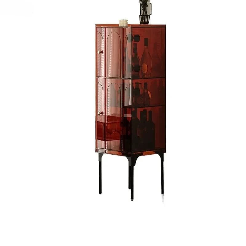 Simple narrow high light luxury living room vertical cabinet locker against the wall to store wine cabinet