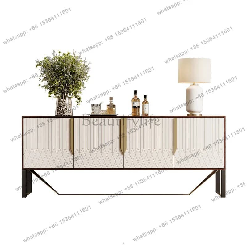 Italian light luxury solid wood dining side cabinet, living room against the wall storage TV cabinet