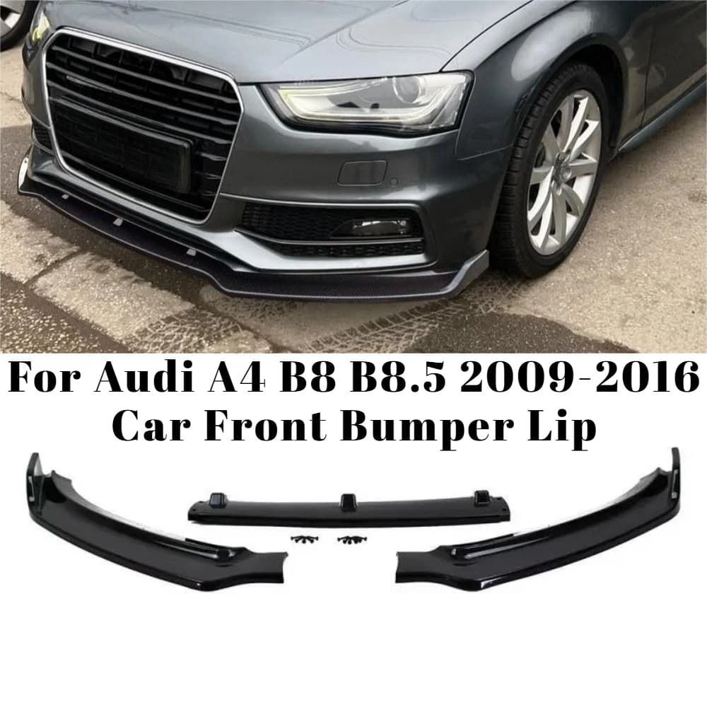 For Audi A4 B8 B8.5 2009-2016 Car Front Bumper Lip Splitter Spoiler MAX Style Body Kit Exterior Tuning Accessories Auto Mod Part