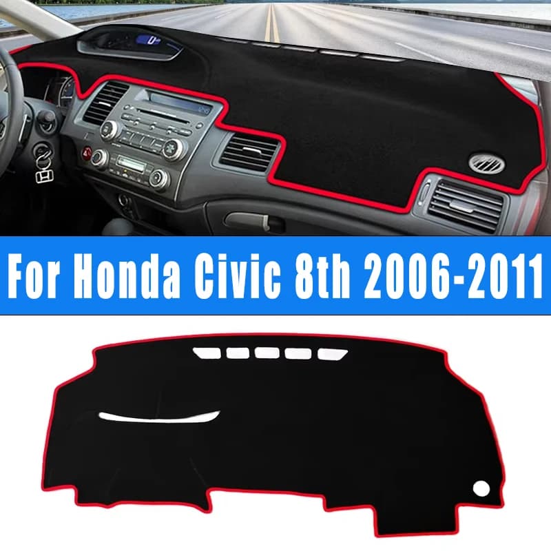 For Honda Civic 8th 2006-2011 Car Dashboard Mat Sun Shade Instrument Desk Non-slip Dash Covers Accessories 2010 2009 2008 2007