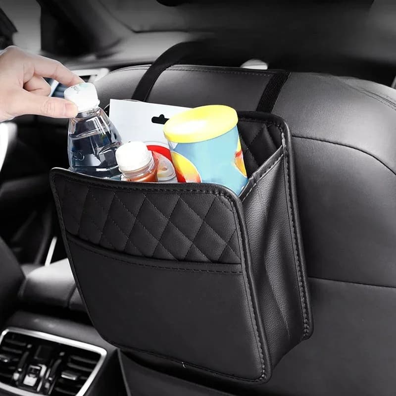 Universal Multifunctional Leather Car Seat Back Storage Bag Garbage Organizer Pocket Fit For Most Vehicles Car Interior Styling