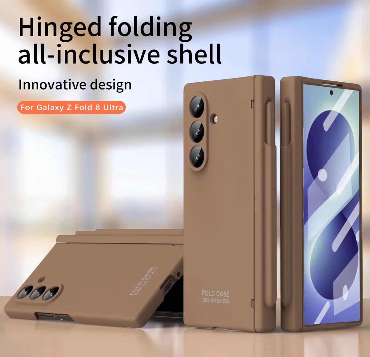 For Samsung Galaxy Z Fold 8 Ultra Solid Color Phone Case Front Protection Film PC Hard Shell Protection Hinge WithBack Cover