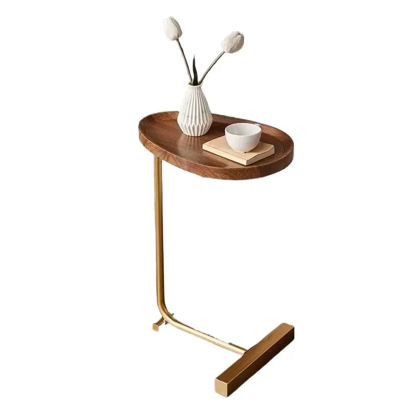 Modern simple living room bedroom detachable C-shaped sofa side table solid wood bedside table corner table