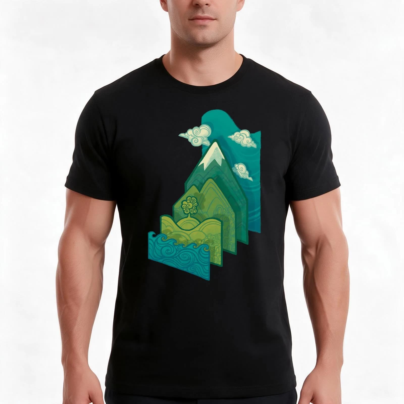 How to Build a Landscape T-Shirt, Summer Casual Cotton Tee, Oversized Streetwear Tops, Vintage Graphic Print, Unisex Men Women