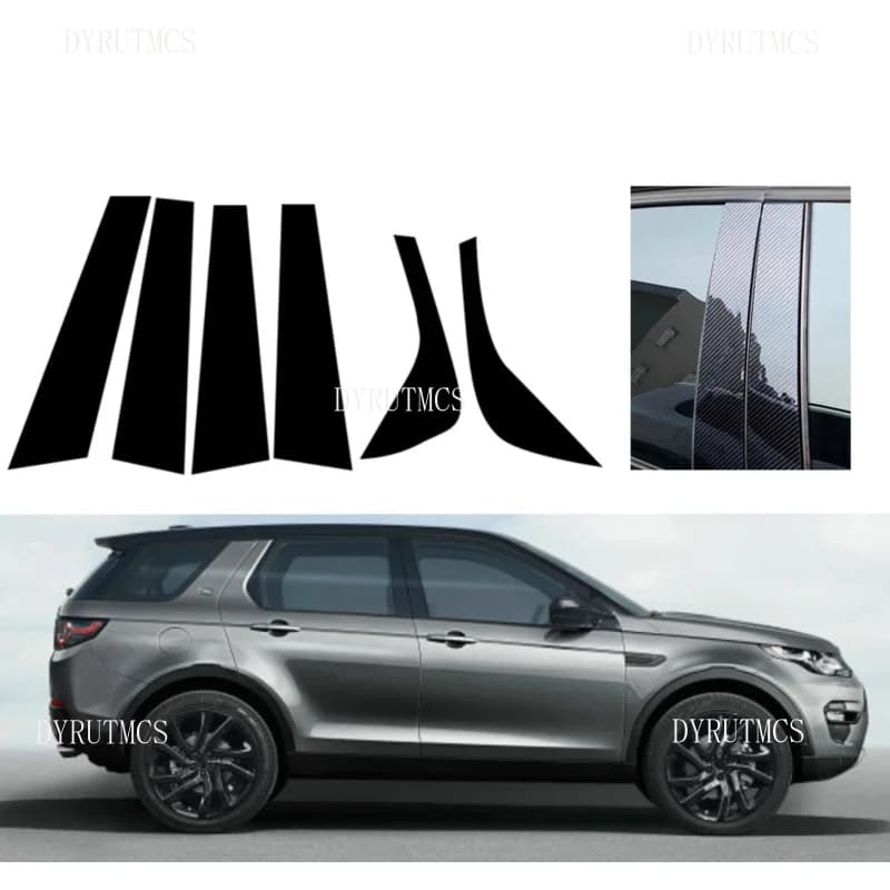 Fit For Land Rover Discovery Sport L550 2015-2018 2019 Silver Carbon Gloss Black Pillar Posts Door Trim Window Decal Cover