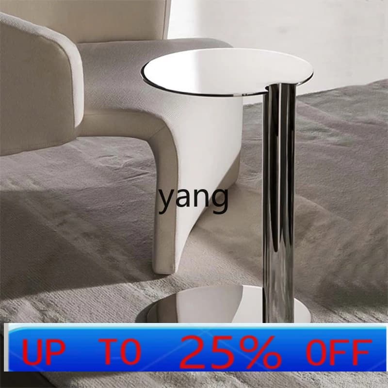 LH  minimalist stainless steel edge round light luxury corner few round few living room sofa few