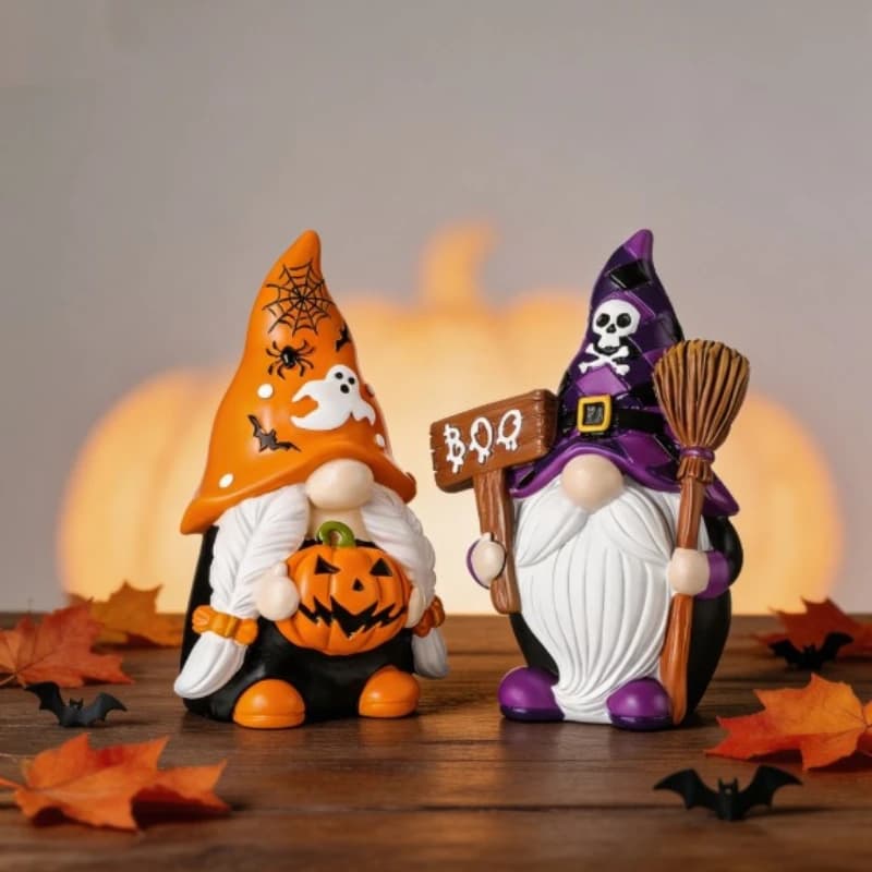 Halloween Dwarf Decorative Statue Tabletop Ornament Spooky Figurine for Party Home Display