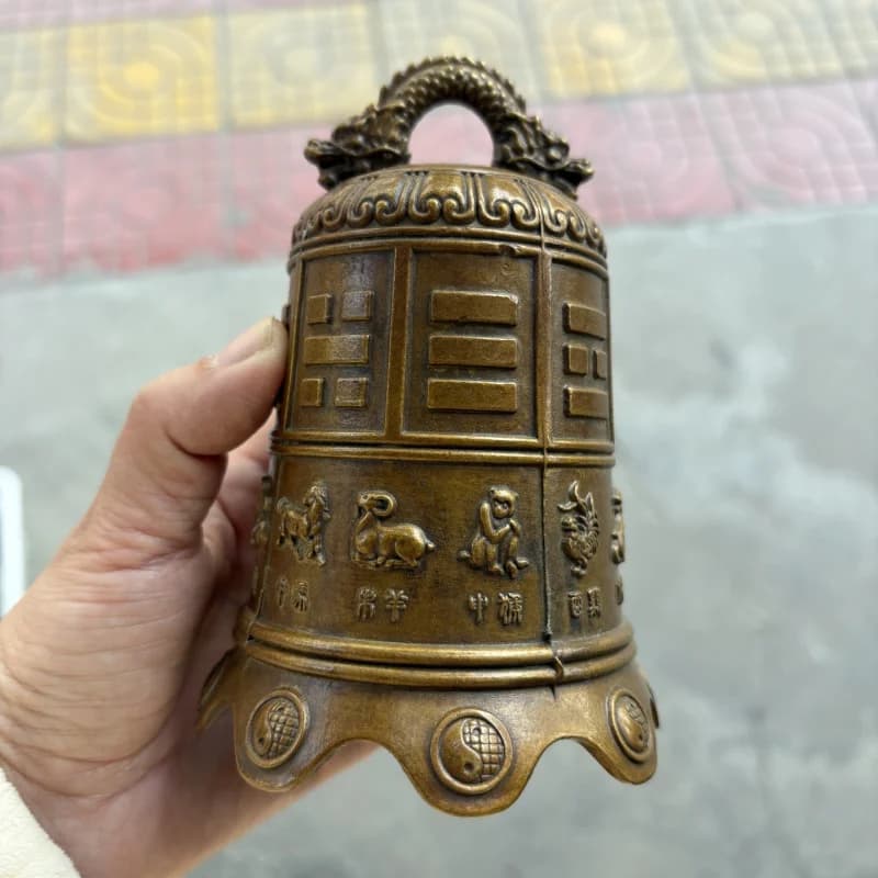 Eight-Character Pendant, Vintage Bell, Copper Wind Chime Home Decoration
