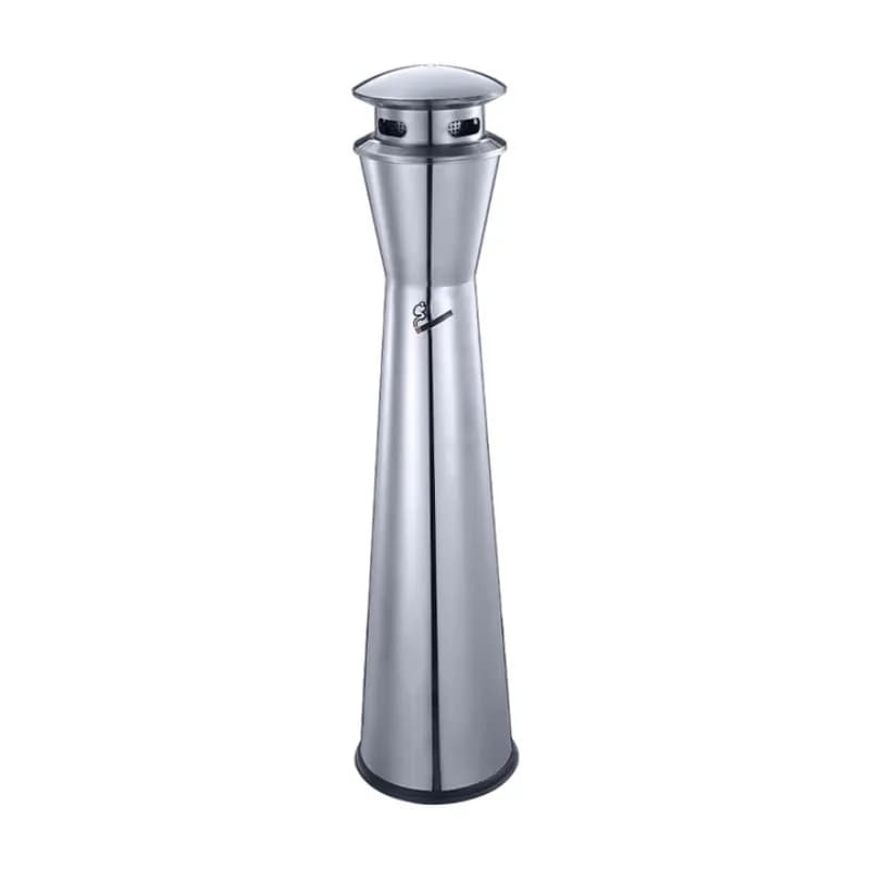 Stainless steel cigarette butt column sitting upright ashtray trash can hotel hotel lobby office building shopping mall