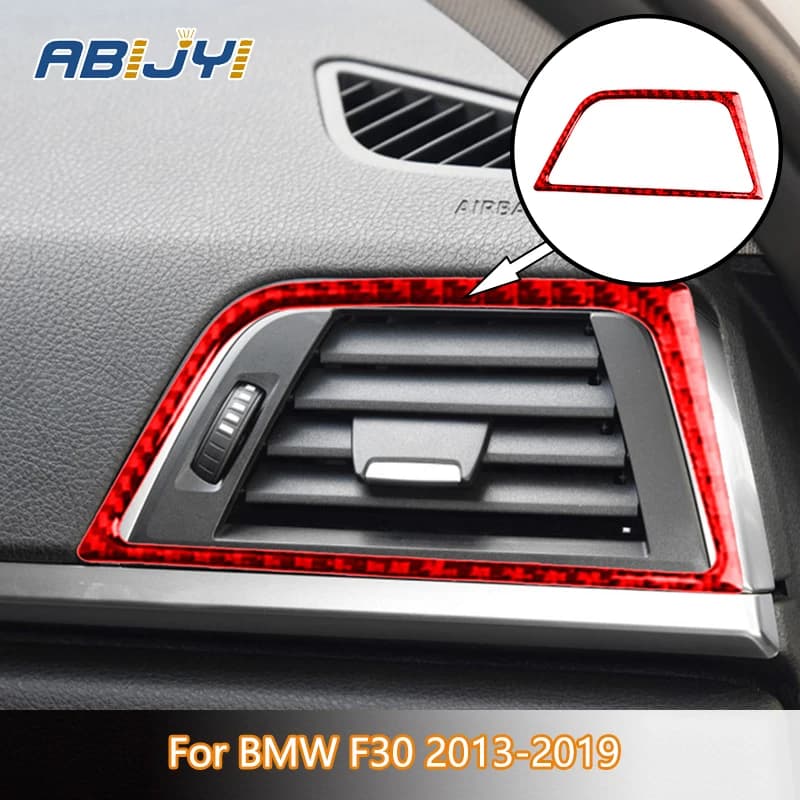 1Pcs Passenger Right Air Vent Frame Carbon Fiber Stickers Decorative For BMW F30 2013-2019 Car Interior Accessories