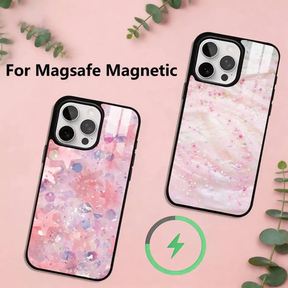 Slime Sequin Stress Relief Phone Case For iPhone17,16,15,14,13,12,11 Plus,Pro Magnetic For Magsafe Wireless Charging
