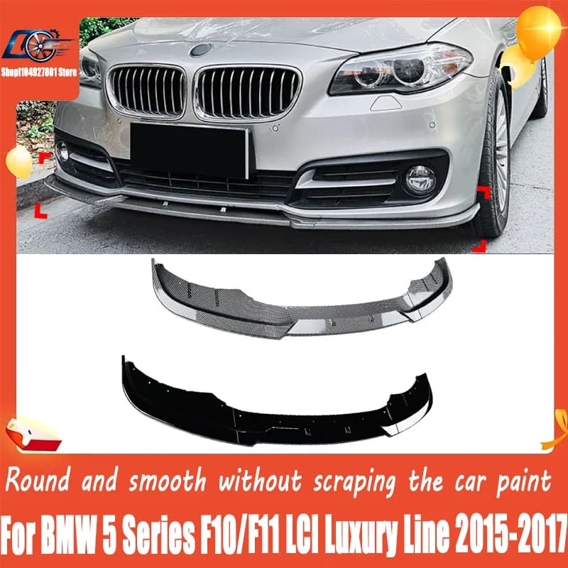 For BMW 5 Series F10/F11 LCI Luxury Line 2015-2017, Front Lip / Chin Spoiler Front Bumper Splitter, Sporty Upgrade, Direct Fit