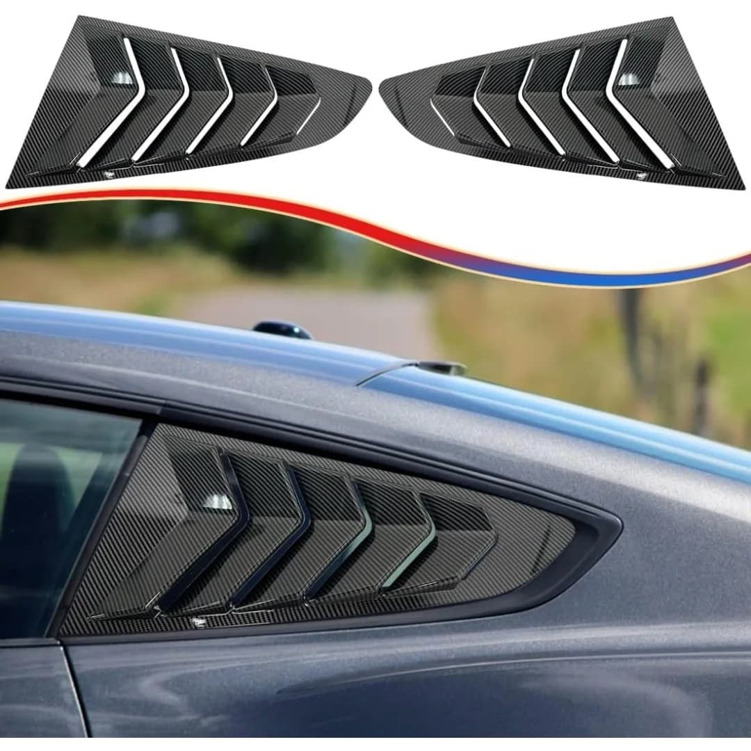 For 15-23 Ford Mustang Blinds MUSTANG Modified Rear Side Window Trim Strip Accessories