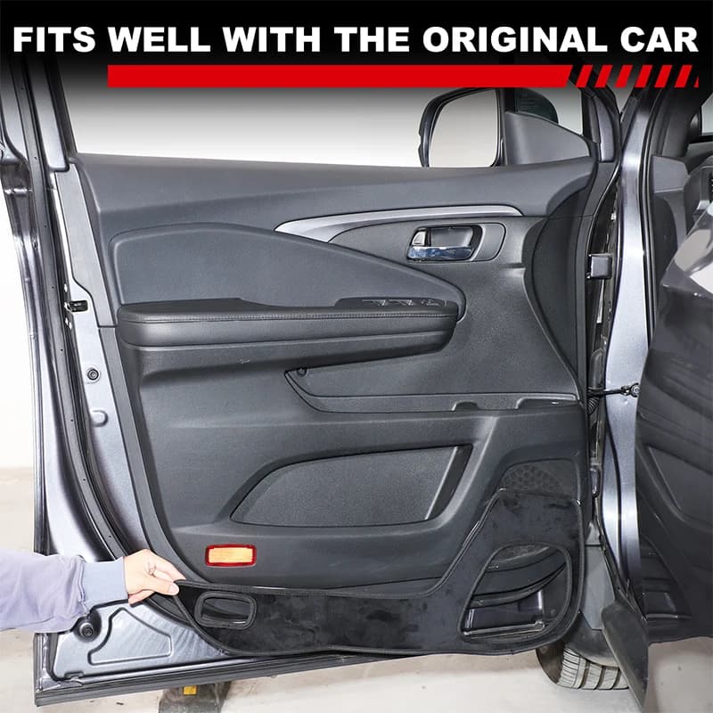 For Honda Pilot 2016-2022 Velvet Black Car Door Anti-Dirt Mat Anti-Slip Mat Decorative Sticker Interior Car Accessories