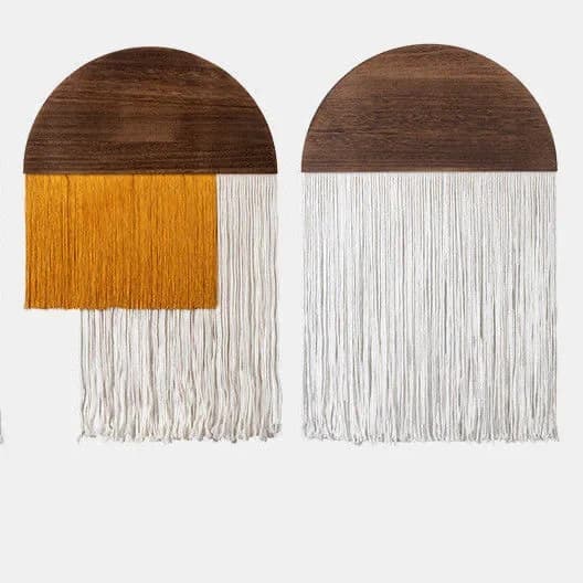 Solid Wood Semi-circular Board Indoor Decorative Wall Hanging Original DIY Retro Creative Bracket Backdrop Home Art Wall Decor