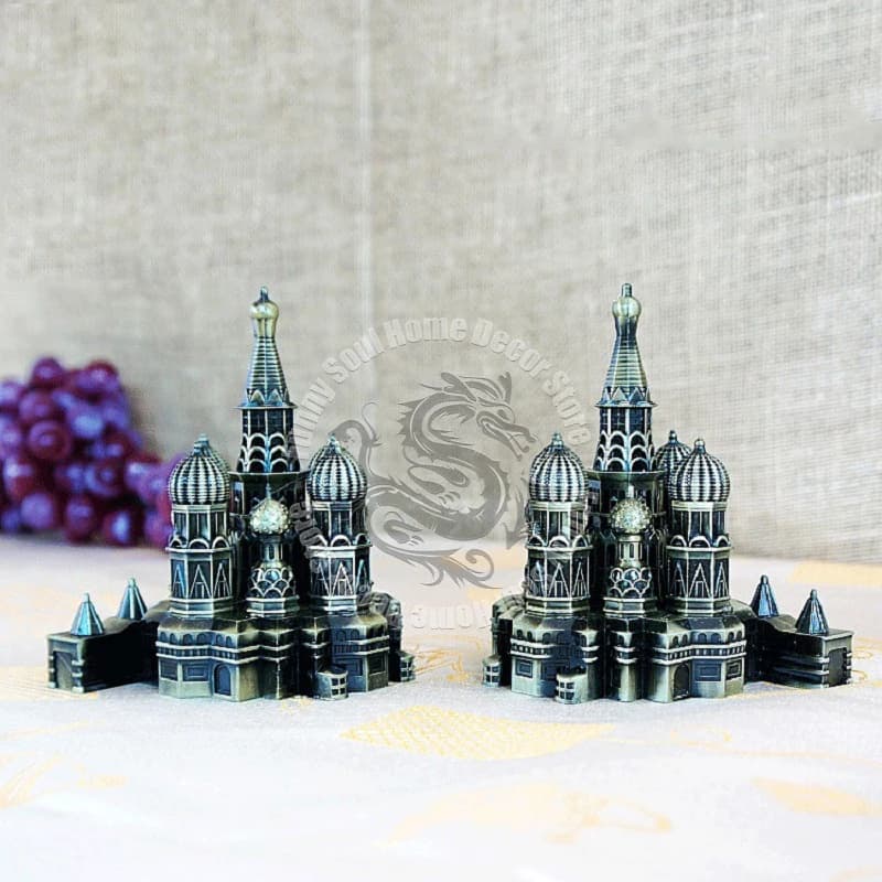 Metal Kremlin Red Square Model Moscow Russia Landmark Building Tourist Souvenir Gifts Home Room Office Decoration Display Parts