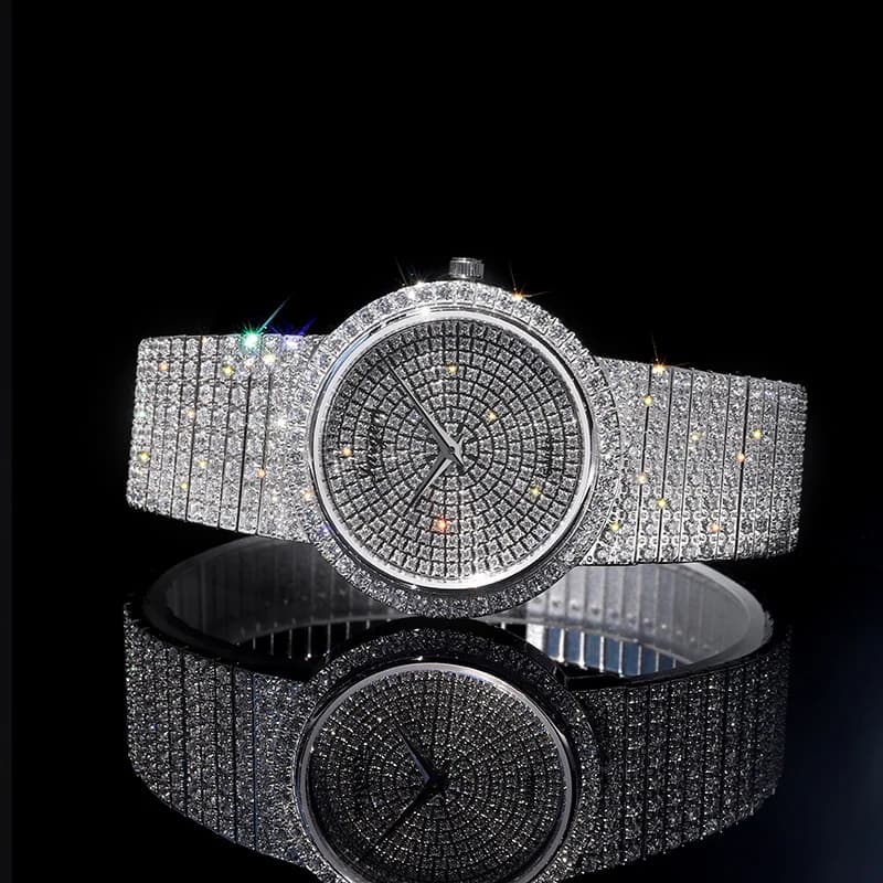 OUPAI 2022 New Arrival Wedding Watch Unisex Ice Out Bling Bling Watch Men Women Hip Hop Diamond Fashion Luxury Wristwatch Couple