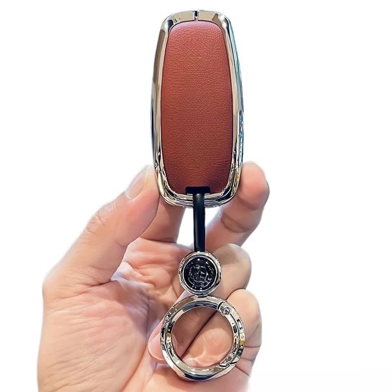 Premium Zinc Alloy Key Cover Case for Audi A6L/A4L/A3/Q3/Q2L/Q7/A8/A7L/Q5L/A5/Q4 E-tron - Protective Key Fob Shell Key Bag Chain