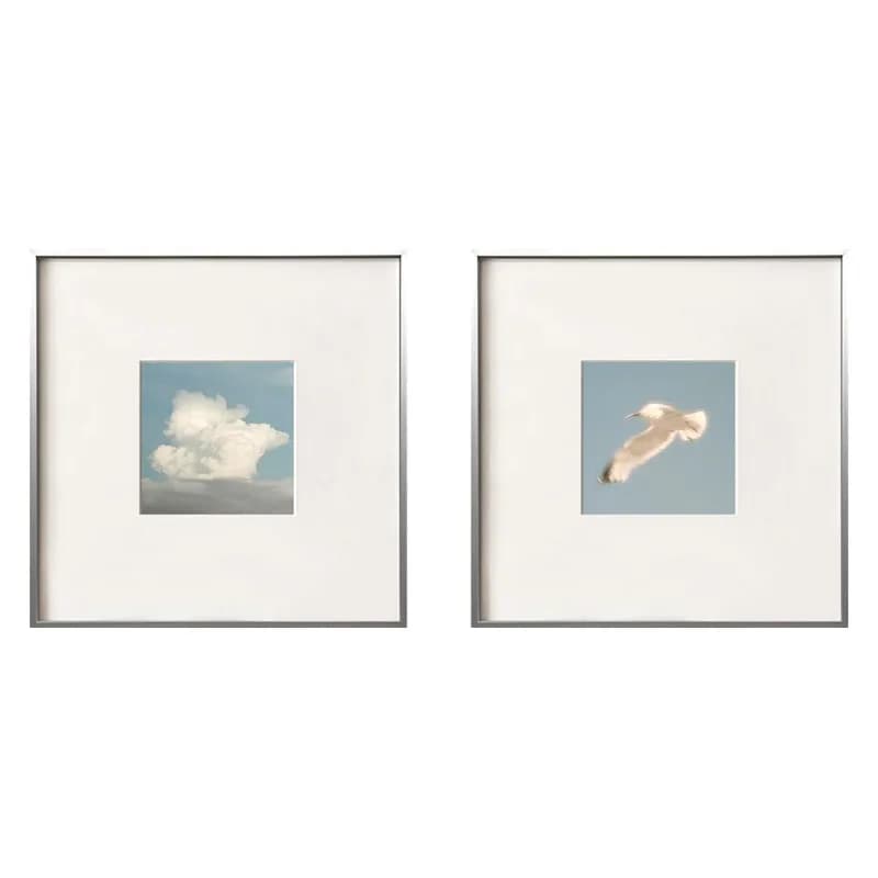 Modern minimalist medieval Bauhaus hanging paintings, blue landscape decorative paintings, niche art, living room, dining room