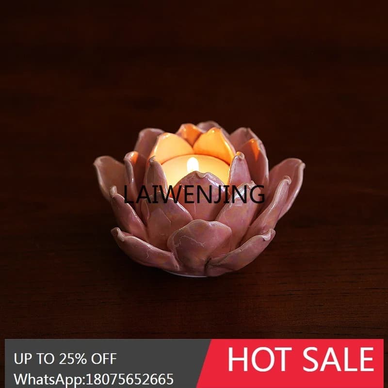 pearlescent powder shaped petal ceramic candle holder dining table romantic home decoration
